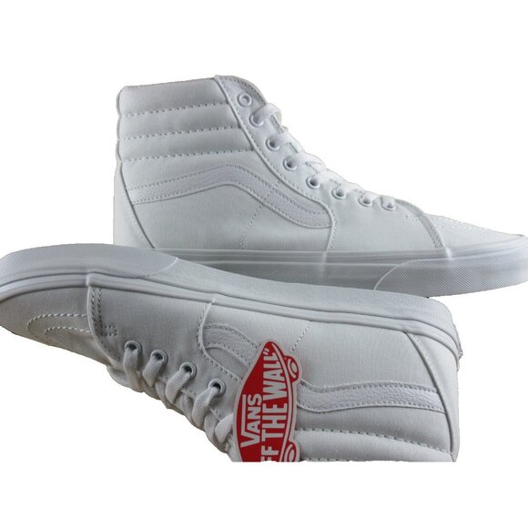 Vans Men's Sk8-Hi True White Striped Classic Canvas Skate shoes Sizes NIB - Picture 7 of 7